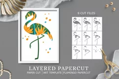 Flamingo layered paper cut SVG | flamingo Paper Light Box Product Image 1