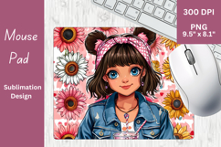 Bear-Girl Sublimation PNG for Mouse Pad 3 Product Image 1