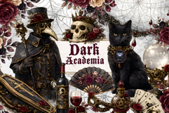 Dark Academia Gothic Halloween Clipart Product Image 1