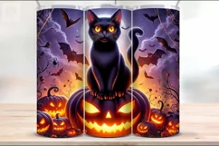 3 Halloween Cat Tumbler Sublimations, 20 oz Tumbler Wraps Product Image 3