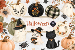 Halloween Ghosts Pumpkins Clipart Product Image 1