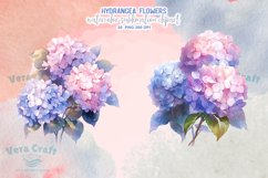 Hydrangea Flowers Watercolor Sublimation Clipart Product Image 2