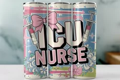 ICU Nurse Tumbler Wrap PNG Sublimation Design Product Image 1
