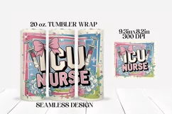 ICU Nurse Tumbler Wrap PNG Sublimation Design Product Image 2