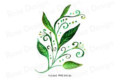 Abstract green watercolor botanical illustration Product Image 3