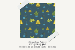 Whimsical Lamps and Houseplants Seamless Pattern SVG Product Image 2
