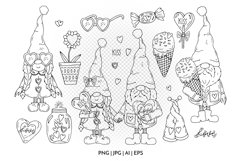 Sweet Gnomes - Valentines Day Gnomes Clipart & Patterns Product Image 4