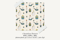 Cozy Hand-Drawn Candle Light Seamless Pattern Product Image 2