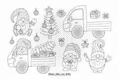 Holiday Gnomes - Christmas Line Art Clip art & Patterns Product Image 5