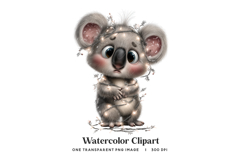 Christmas Koala Tangled in Lights PNG Product Image 1