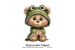 Frog Costume Bear Watercolor PNG Clipart Product Image 1
