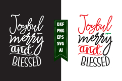 Joyful Merry and Blessed Svg, Christmas Svg, Xmas Svg Product Image 1