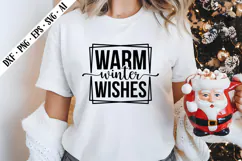 Warm Winter Wishes Svg, Christmas Svg Designs Product Image 2