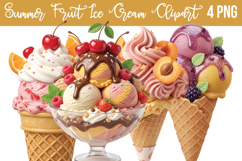 Summer Fruit Ice Cream Png Clipart Product Image 1