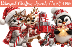 Whimsical Christmas Animals Png Clipart Product Image 1