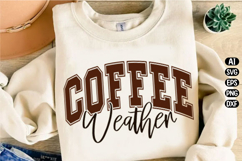 Retro Coffee Weather Glitter Svg Design Product Image 1