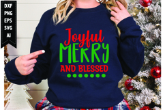 Joyful Merry and Blessed Svg, Christmas Svg, Winter Svg Product Image 1