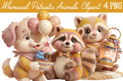 Whimsical Patriotic Animals Png Clipart Product Image 1