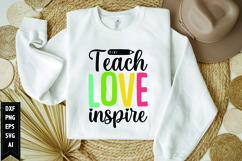Teach Love Inspire Svg, Teacher Shirt Svg, Teach Svg Product Image 1
