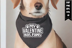 My Valentine Has Paws Svg, Dog Bandana Svg Designs Product Image 1
