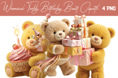 Whimsical Teddy Birthday Bear Png Clipart Product Image 1