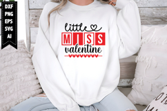 Little Miss Valentine Svg, Valentine Shirt Designs Product Image 1