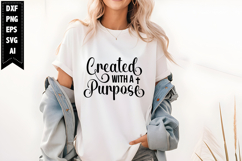 Created With A Purpose Svg, Christian Svg Designs Product Image 1