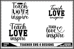 Teacher Svg, Back to School Svg 4 Designs Product Image 1