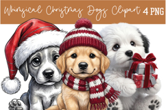 Whimsical Christmas Dogs Png Clipart Product Image 1