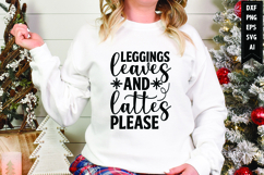 Leggings leaves and lattes please Svg, Christmas Svg Product Image 1