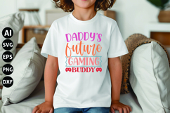 Daddy&#039;s Future Gaming Buddy Svg, Funny Baby Svg, Newborn Svg Product Image 1