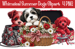 Whimsical Summer Dogs Clipart Png Product Image 1