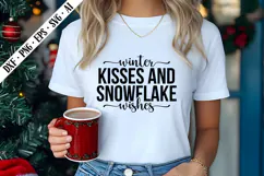 Winter Kisses and Snowflake Wishes Svg, Christmas Svg Design Product Image 2