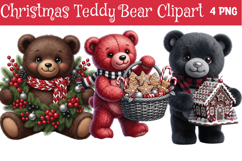 Christmas Teddy Bear Clipart Png Product Image 1