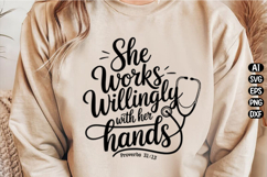 She Works willingly with her Hands Svg Design Product Image 2