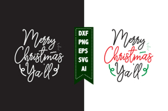 Merry Christmas Ya’ll Svg, Christmas Svg, Xmas Svg Product Image 1