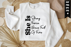 She Is Strong Fierce Brave Full of Fire Svg, Motivation Svg Product Image 2