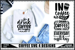 Coffee Svg 4 Designs, Trendy Coffee Svg, Dog Coffee Bar Svg Product Image 1