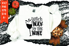 Witch way to the wine Svg, Halloween Svg, Funny Ghost Svg Product Image 1