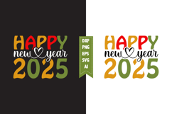 Happy New Year 2025 Svg, New Year Svg Designs Product Image 1