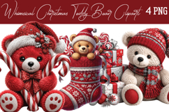 Whimsical Christmas Teddy Bear Png Clipart Product Image 1