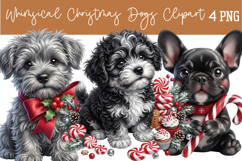 Whimsical Christmas Dogs Png Clipart Product Image 1