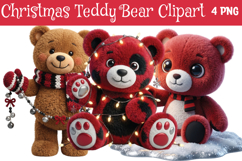 Christmas Teddy Bear Clipart Png Product Image 1