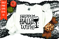 Happy Hallo Wine Svg, Halloween Svg, Funny Ghost Svg Product Image 1