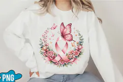 Pink Ribbon Butterfly Sublimation Product Image 2