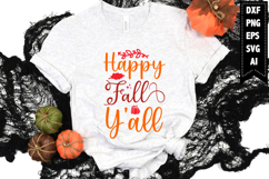 Happy fall y&#039;all Svg, Fall Svg, Pumpkin Season Svg Product Image 1