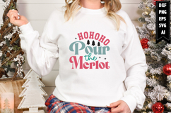 HOHOHO Pour the Merlot Svg, Christmas Svg, Xmas Svg Product Image 1