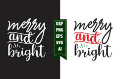 Merry AND Bright Svg, Christmas Svg, Xmas Svg Product Image 1