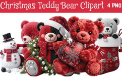 Christmas Teddy Bear Clipart Png Product Image 1