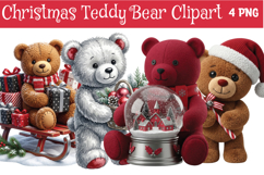 Christmas Teddy Bear Clipart Png Product Image 1